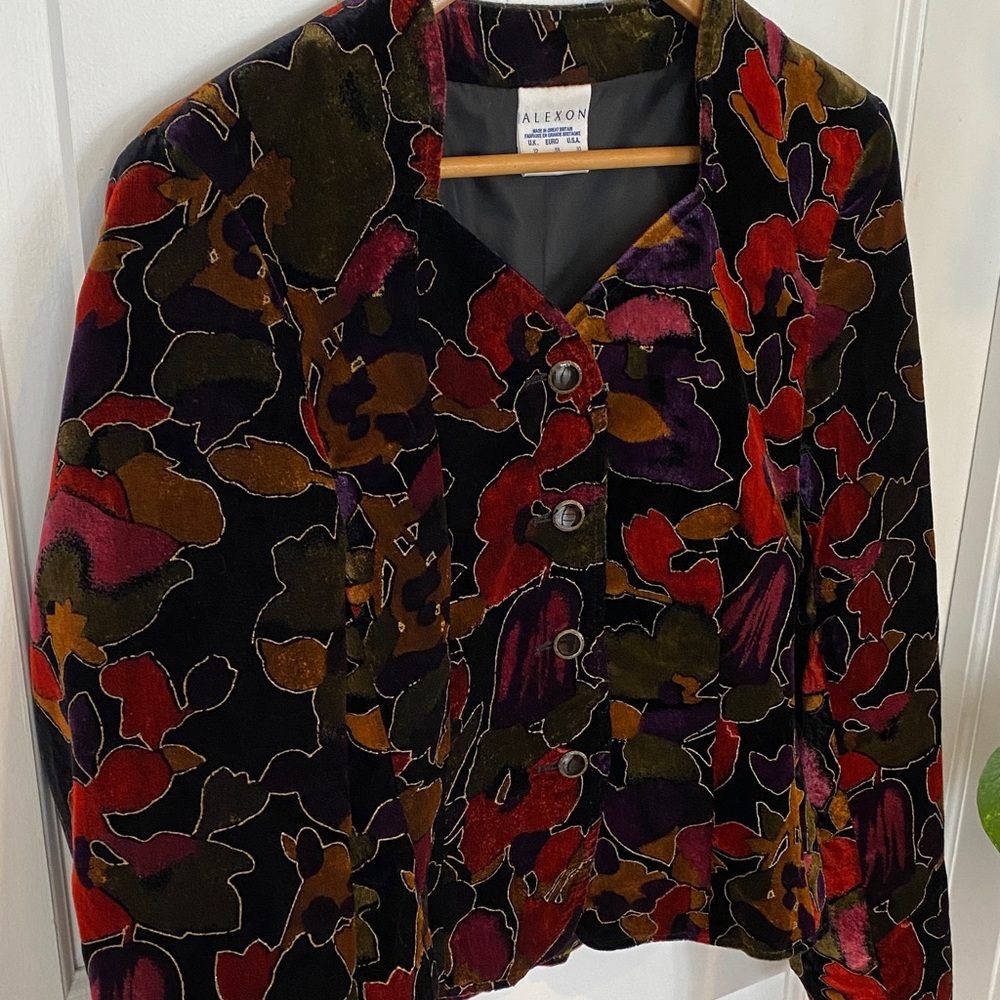 Velvet Great Britain Made Vintage Floral Blazer Fitted Dari Romantic formal